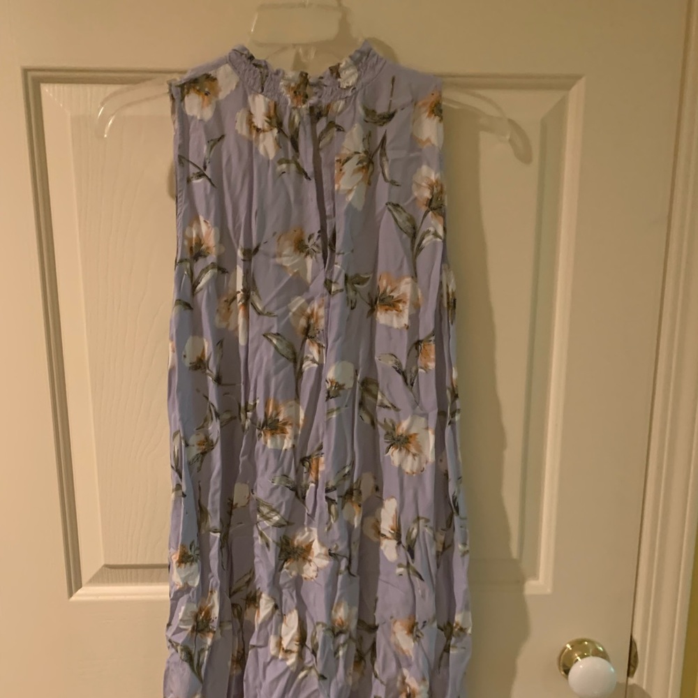 Light blue cotton pattern dress